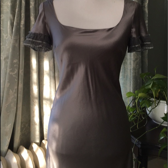 Satin silver/ gray and tool Dress - Picture 1 of 6